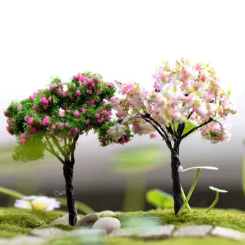 Plastikust Käsitöö Miniatuuri Aias Puu Ornament 7-10cm Nukumaja Taime Pott Diy Käsitöö Decor Kodu Kaunistamise Tarvikud