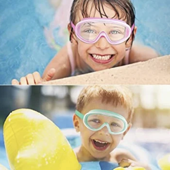 Lapsed Ujumine Kaitseprillid Suur-raamitud Ultra Wide Vision Reguleeritav Rihm Anti-fog Anti-UV Ujuda Prillid Pehmest Silikoonist Ujuda Prillid