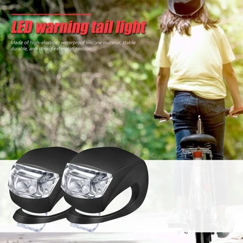 LED Silikoon Jalgratta Esi-Taga Kerge Määrata, Bike Esitulede Saba Hoiatus Lamp 3 Režiimi Jalgratta Kerge Kiiver LED Flash Esi-Ratta