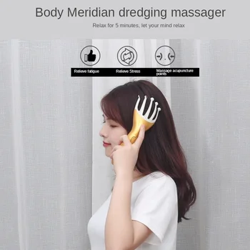 Pea Massager-Usb-Kamm Elektrilised Dual-purpose Peanaha Aju kogu Keha Massager Viis-küünis Palli Massaaž Kamm Puhastus Juuksed Seade