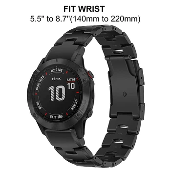 Quick-Fit Titaan Watchband 26mm eest Garmin Fenix 6X / 6X Pro / 5X / 5X Pluss / 3 /3 h / Laskumine MK1/ Quatix 3 Vaata Bänd Rihm