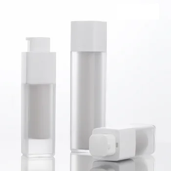 Õhuta Pump Kosmeetika Konteiner Jäätunud Double-layer Paksenenud Square 15ml 30ml 50ml Kreem Tühi Õhuta Pudel PET-Plastist