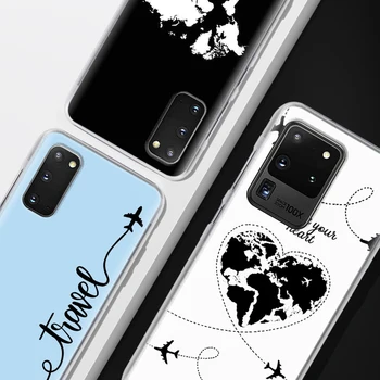 Maailma Kaart reisiplaane Telefon Case For Samsung Galaxy S20 S21 FE 5G S20 Ultra S10e S10 S9 S8 Pluss S7 Raske tagakaas Coque Fundas