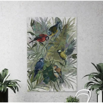 1 Tk HD Pildid Home Decor Botaanika Värvilisi Linde Canvas Poster Seina Maali Kunst Modulaarne Pilt Raamistik elutuba