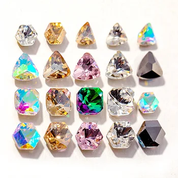 Kuusnurk Glitter prügikasti raputas kalliskivid nail art kristall Kive Klaasi pointback Elemendid Disaini küüned, Küünte diy kunst, käsitöö, kivi