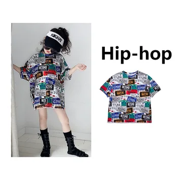 Lapsed 2-16 aastat 2021 uus streetwear hip-hop pikk T-särk väikesed tüdrukud poiste vabaaja trükitud top teismelised juuniorid laste riided