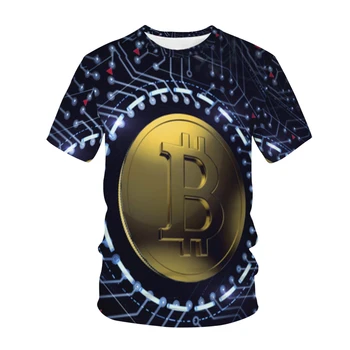 Dollarit 3D Print Meeste ja Naiste T-Särgid Mood Bitcoin Tops Harajuku Vabaaja Rõivad Ülepaisutatud Lapsed Tees Masculina Mood Riided
