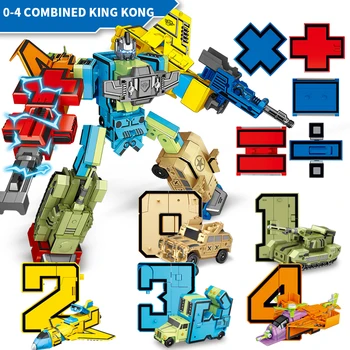Nr 8181/8182 Digitaalse deformatsioon mänguasi King Kong fit team robot auto puzzle tähestik 5 last 3 poisid 6 aastat vanad mänguasjad