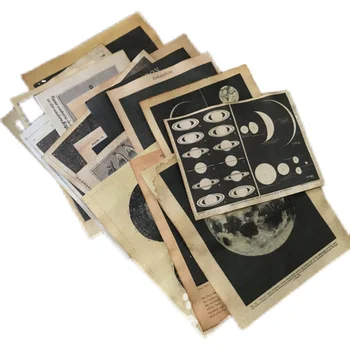 16Pcs Vintage Kosmos Planeedi Kohvi Värvimine Materjali Paber Käsitöö Paber Reisi Bullet Teataja Scrapbooking Päevik Album Dekoratiivsed