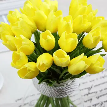 Päris Lateks Reaalne Touch Kunstlik Silk Tulip Flower Pulm Kimp Kodu Sisekujundusega