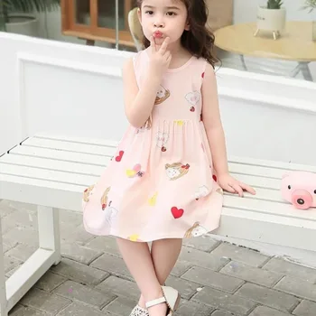 Lapsed Riided Tüdrukutele Suvel Lolita Õie Korea Casual Kleit 2021 Laste Kleidid Teismelistele Poole Haldjas Printsess Sundress