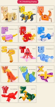 Dinosaurus Mänguasjad 26 Tähed Learnable Sõnad Teisendatav Kombineerida Dinosau Robotid Tähestik Mänguasjad Lastele Kingitused Robot Mänguasi