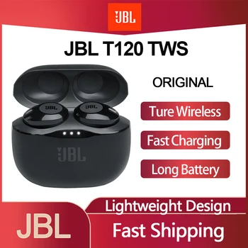 Algne JBL TUNE T120 TWS T120TWS Stereo Earbuds Bass Sound Headset koos Mic-Laadimine Juhul Tõsi, Traadita Bluetooth-Kõrvaklapid