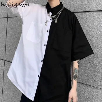Hikigawa Pluusid Naistele Suvel korea Harajuku BF Vintage Särgid Segast Lahti Lühikese Varrukaga Pluus Streetwear Stiilne Blusas Mujer