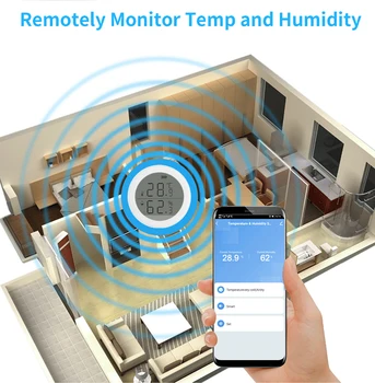 Tuya Smart elu Zigbee või WiFi-Temperatuuri Ja Niiskuse Andur Sise-Hygrometer Termomeeter LCD Ekraan