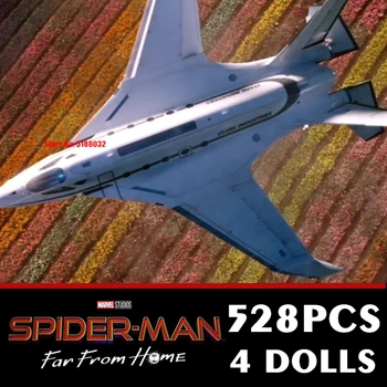 Uus Eestkostjate Galaxy QuinJet Kapten Marvel Avengers Spiderman Iron Man Õhusõiduki Lennuk Mänguasi Arvandmed Ehitusplokk Telliskivi Kid