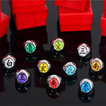 Ninja Ringi Särav Kuu Organisatsiooni Sasuke Uchiha Suke Sharingan Anime Cosplay Ringi Punase Kasti Pakitud Set Box Naiste Mees, Uus
