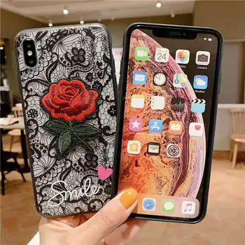 3D Kasvas Lill, Telefon Case For iPhone 11 Pro Max Naine Pits Tagasi Case Cover iPhone 7 8 6 6S Pluss X-XR, XS Max Silikoon Juhtudel