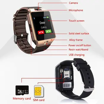 2019 Bluetooth DZ09 Smart Watch Relogio Android smartwatch telefon fitness tracker reloj Smart Kellad subwoofer naised mehed dz 09