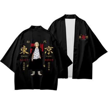 Anime Tokyo Revengers Cosplay T-särk Varjatud Draken Manji Gang Suveks Haori Kimono Tee Meeste Lühikese varrukaga