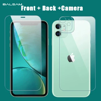 3In1 Front+Back+Objektiiv Täielikult Katta Kaitsva Karastatud Klaas iPhone Mini 12 11 Pro Max Clear Screen Protector Glass Film