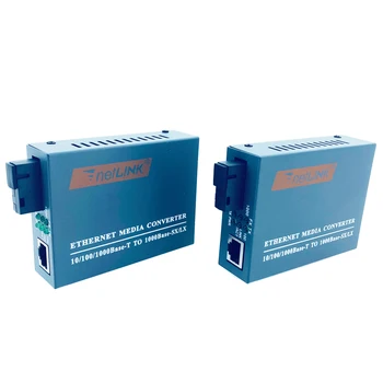 1 Paar HTB-GS-03 Gigabit Kiudaineid Media Converter 10/100/1000Mbps Fiber Optiline Single Mode, SC Port Väline Toide