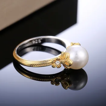 Hot Müüa Uus Disain Suur Imitatsioon Pearl Ring Naiste Kõrge Kvaliteedi Avaldus Ehted Elegantne Aastapäeva Pool Ringi