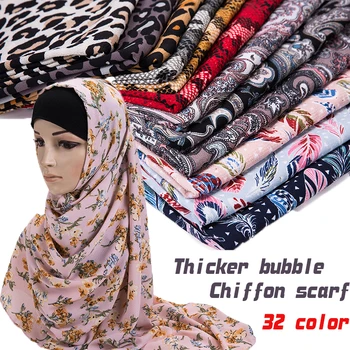 5tk/Kast Trükitud Suurrätikud Paksem Mull Sifonki Hijab Sall Malaisia Araabia Headscarf Wrapid Naiste Lill Foulard Bufanda