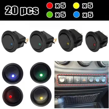 Auto Tarvikud 5tk/Set/OFF 12V Ring Jalas Dot Lüliti Veekindel LED Valgus Luminestsents Lülitab Lülitid