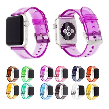 Veekindel Selge TPÜ Watch Band Apple Kella Rihm 38/40mm 42/44mm Jelly Käevõru Watchband jaoks Iwatch Seeria 1 2 3 4 5 6 SE