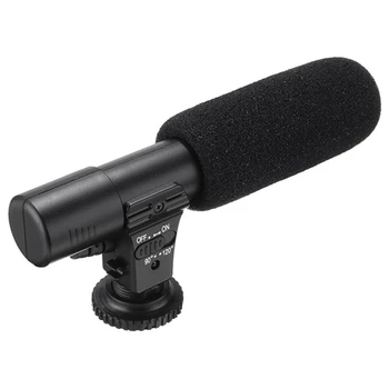 Professionaalne Kondensaator Mikrofon Kaasaskantav 3,5 mm Välise stereomikrofoni Mic Canon, Nikon DSLR Kaamera DV Videokaamera