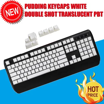 Uus Pudding Keycaps Valge Double Shot Poolläbipaistev PBT-ANSI+ISO 108 Võtmed RGB