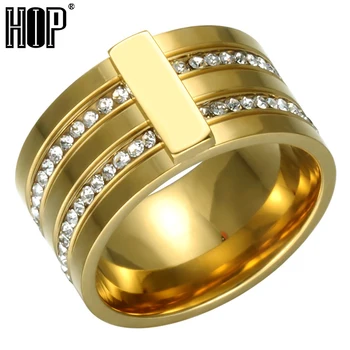 HIP-Hop Ring Iced Out Rhinestone Rõngad Titanium Roostevabast Terasest Rõngas Meeste, Naiste Ehted