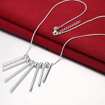 Hot 925 sterling Silver Jewelry sets for women fine classic earrings stud necklace 18 tolline Fashion Party wedding Christmas Gifts