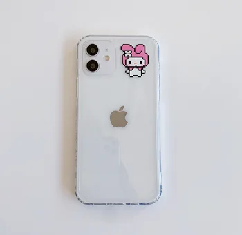 Cute Cartoon Anime Telefon Case For iPhone 12 11 Pro Max XR, XS Max X 7 8 Plus 12 Mini SE 2020 Läbipaistev, Pehmest Silikoonist Kate Tagasi