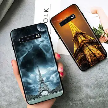 Londoni, Pariisi Eiffeli Torn Samsung Galaxy Märkus 20 S20 FE Lite Ultra 10 9 8 Pro S10E S10 5G S9 S8 S7 S6 Plus Black Telefoni Puhul