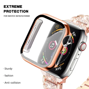 Kaitsev klaas+Puhul Apple ' i Watch seeria 6 se 5 4 44mm 40mm 321 42mm 38mm Protector + kaitseraua kate apple iwatch Tarvikud