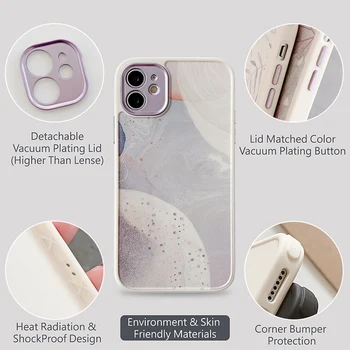 Mood Marmor Mustriga Kaamera Kaitsva Telefon Case For IPhone Mini 12 11 Pro X-XR, XS Max 7 8 Plus SE 2020 Pehme Põrutuskindel Tagasi
