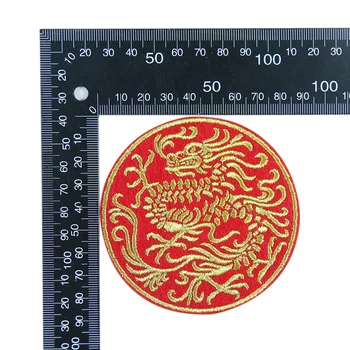 Hiina Stiilis Ring Dragon Phoenix Topelt Õnne Kätt õmblema Plaaster Raud Tikandid Applique Pulmad Decor Märgid