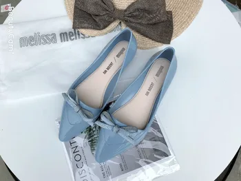 Uus Melissa naiste ühtse kingad, moe-Euroopa ja Ameerika pikad korter ainus kinga talla korea sandaalid vibu jelly kingad SHW055