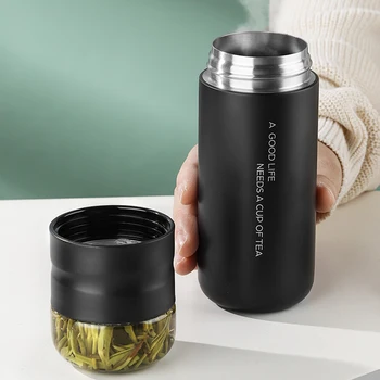 Isoleeritud Cup Filter Roostevabast Terasest Tee Pudel Cup Klaas Infuser Eraldab Tee ja Vesi 300ML Termosed Vaakum Kolbi