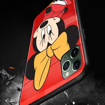 Pehme TPU Minnie Mickey Mouse Silikoon Kate iPhone 12 11 SE XS-XR-X 7 8 6 5 S mini Plus Pro MAX 2020 Musta Telefoni Puhul