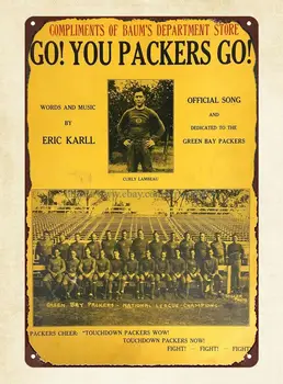 1931 Mine Sa Pakkimis-Go Green Bay Packers jalgpalli tina märk tina tahvel