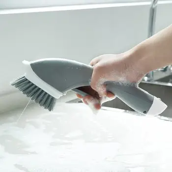 Anti-skid Pikk Käepide Plastmass Automaatne Lisamine Pesuaine Pihustatud Vesi puhastushari Majapidamises Köök, Vannituba Puhastamise Vahendid