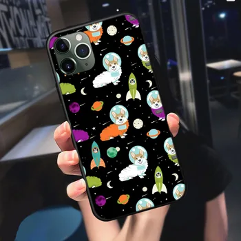 Cute Cartoon Astronaut Space Star Telefon Case For iPhone 11 Pro Max 12 mini XR X XS Max SE 7 8 6s Plus, Silikoon tagakaas Coque