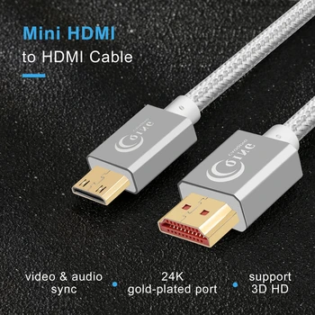 Mini HDMI HDMI-Ühilduv Kaabel 4K 1080p 3D kiire Mees, et Mees Mini HDMI Kaabel kaamera ekraan, dataprojektor, HDTV 1m 2m