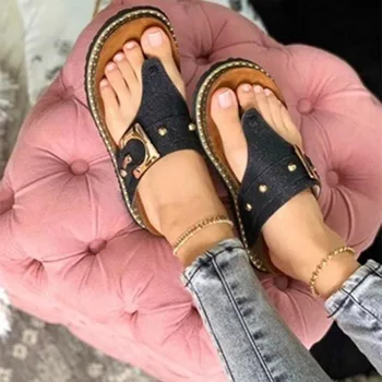 2021 kevadel ja suvel uued suured vabaaja hingav flip-flops naiste liim kingad korter lukk beach sandaalid naistele