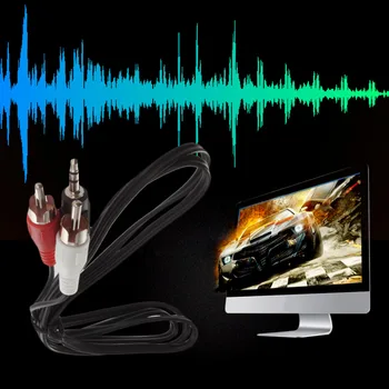 ICOCO 1/8 Inch 3,5 mm Pistik Pistikupesasse 2 RCA Male Stereo Audio Kõrvaklapid Kõrvaklappide Peakomplekt Y Splitter Adapter Kaabel 2017 Super Asi