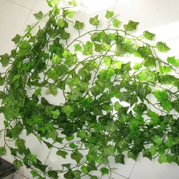 2.4 M Kunstlik Ivy Green Leaf Vanik Taimed Viinamarjalehed Võltsitud taimed Home Decor Plastikust Kunstlik taimed Rotangist string