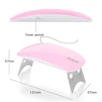 6W Küünte Mini Lamp, Roosa Valge Küünte Kuivati Masin UV LED Lamp Kaasaskantav USB Kaabel Kodus Kasutamiseks Kuivatamine Lambi Puhul Geel-Lakk Küünte Tööriist